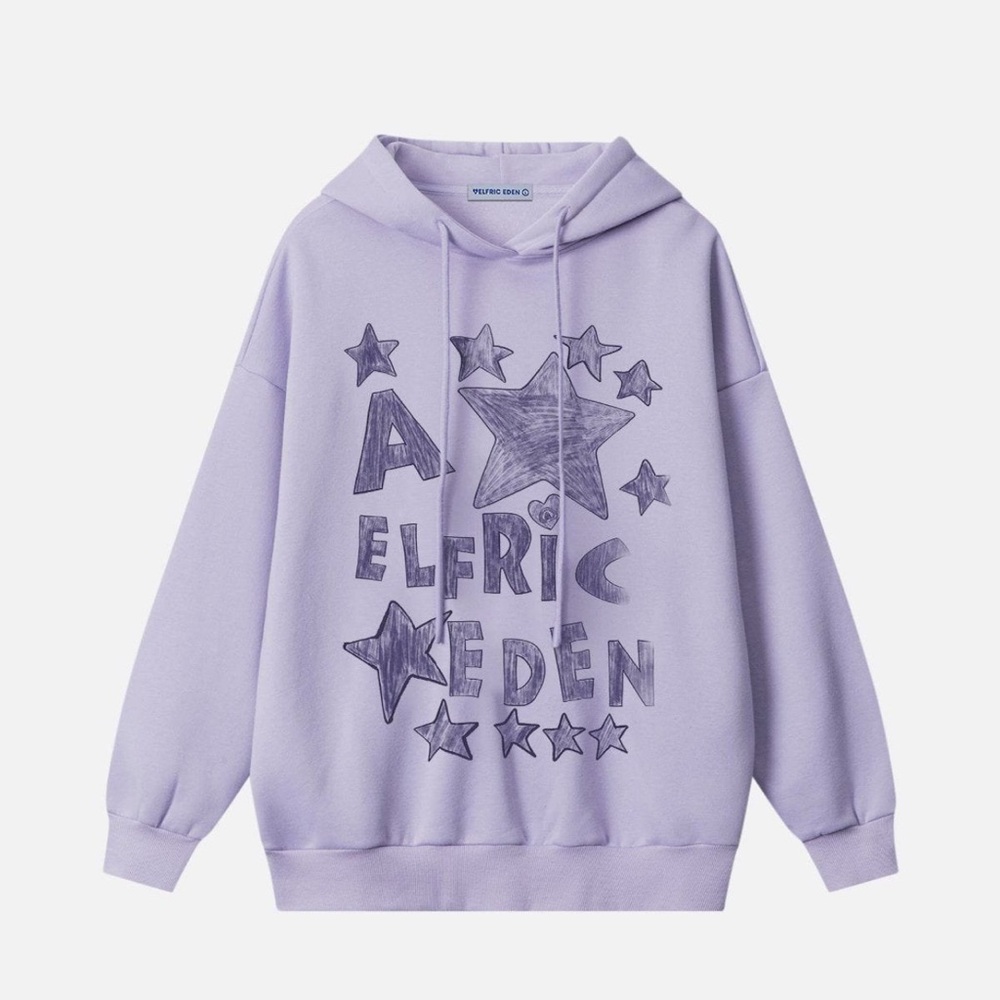 AELFRIC EDEN GRAFFITI STAR PRINT HOODIE